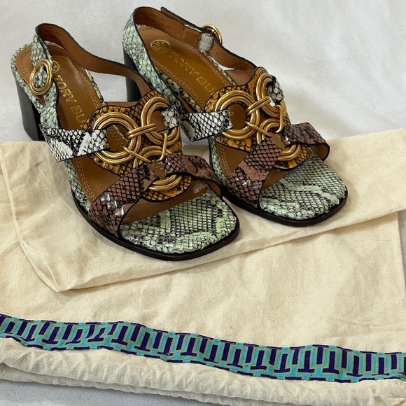 Tory Burch Snake Skin Slingback Sandals - Picture 7 of 7